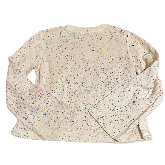 NWOT Anthropologie Maeve Jamie Paint-Speckled Sweatshirt Size Small Cream Boho - Picture 3 of 11